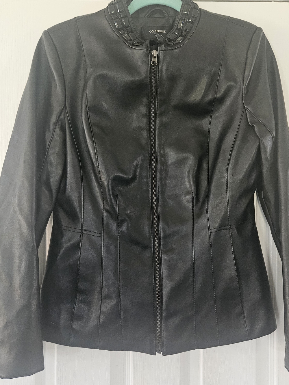 Colebrook black faux leather jacket.